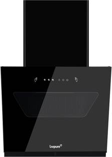 LIVPURE LIV-GLIDE-NEO-60-FL-HAC Auto Clean Slant Glass 60 cm| 10 Years Motor Warranty|Heat Autoclean| Gesture Control| Filterless|Powerful Suction | Low Noise Wall Mounted Black 1350 CMH Chimney