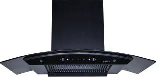 Elica CURVE FL 900 HAC LTW MS NERO Auto Clean Wall Mounted Black 1500 CMH Chimney