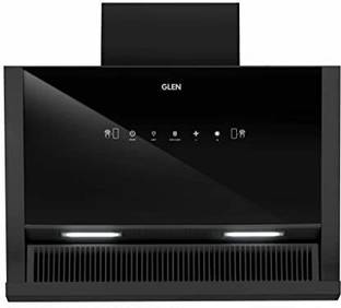 Glen 6072 Glass Filterless Chimney With Motion Sensor 60cm Auto Clean Wall Mounted Black 1200 CMH Chim...