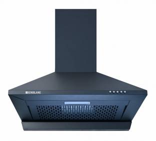 Sunblane Eco FL 60 cm 1100 m3/hr Suction Filterless, Push Button Wall Mounted Black 1100 CMH Chimney