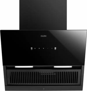 Glen CH6064AC90 Glass Filterless Chimney with Motion Sensor 1200 m3/h 90cm Auto Clean Wall Mounted BLA...