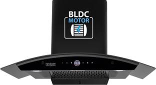 Hindware Smart Appliances Nadia BLDC 90 IN Auto Clean Wall Mounted Black 1600 CMH Chimney