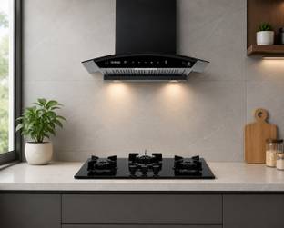 Hindware EVITA 60 BLK AC 1200 Auto Clean Wall Mounted black 1200 CMH Chimney