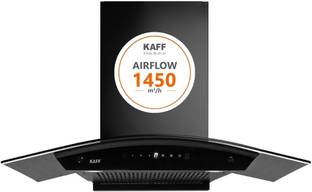 Kaff KEC90A Curved Glass Chimney 90 CM 1450 CMH 90 cm Filterless Touch/Gesture Control Digital Display...