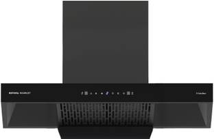 Kutchina Scarlet 90 cm Chimney for Kitchen Intelligent Auto Clean Wall Mounted Black 1400 CMH Chimney