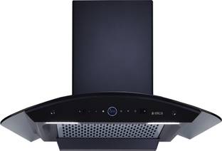 Elica PRO PLUS FL BLDC HAC LTW 75 MS NERO Auto Clean Curved Glass 75 CM | BLDC Motor with RPM Display | 15 Years Motor Warranty|Heat Autoclean| Gesture Control| Filterless|Powerful Suction | Low Noise Wall Mounted Black 1600 CMH Chimney