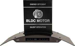Kenstar AeroGlide BLDC CURVE 90 CM Auto Clean Filterless Auto-clean Chimney With BLDC Motor 10 Speed T...