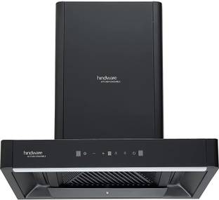 Hindware Optimus Blk 60 cm Maxx Silence Autoclean Chimney 1350m3/hr Auto Clean Wall Mounted Black 1350 CMH Chimney