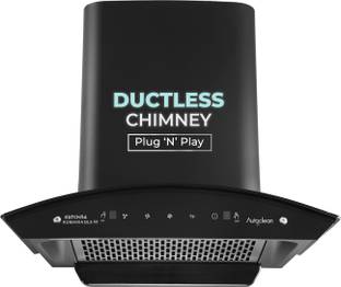 Kutchina ROMANIA DLX 60 1300 CMH 60 cm Ductless Plug & Play Touch & Wave Sensor Control Auto Clean Chi...