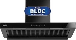 Glen Pace BLDC 90cm Auto Clean BLDC Motor |Intelli-clean | Touch & Gesture Control| Powerful Suction| Low Noise Wall Mounted Black 1400 Cmh Chimney