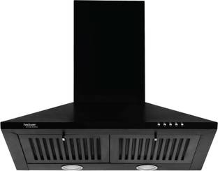 Hindware Marvia 60 cm | Baffle Filter | Pyramid | Push Button | Energy Efficient LED Light | Powerful Suction | Wall Mounted Black 1000 CMH Chimney