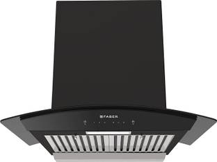 FABER HOOD PRIMUS PLUS ENERGY IN HCSC BK 60 Auto Clean Curved Glass 60 cm| Touch & Gesture Control| Autoclean| Filterless|Powerful suction| Low Noise Wall Mounted Black 1500 CMH Chimney