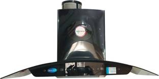 Vidhi Solutions Real Plus 1350 Powerful Suction Auto Clean Auto clean Touch control LED lights Auto Clean Wall and Ceiling Mounted Black 1350 CMH Chimney