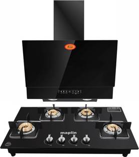 SURYA Combo of Kitchen Chimney Mango 60 in 60 cm and 4 Burner Gas Cooktop GH04 Auto Clean Wall Mounted...
