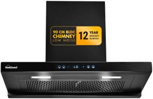 Sunflame BLDC SF-AS90 Auto Clean Wall Mounted Black 1400 CMH Chimney