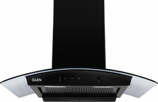 Glen 6058 Curved Glass With Motion Sensor Auto Clean Wall Mounted BLACK 1200 CMH Chimney