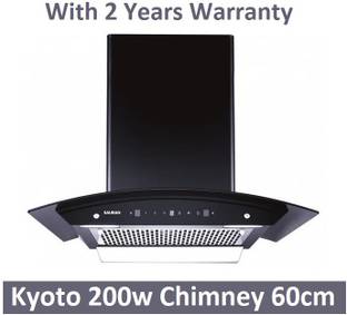 Sauran Kyoto Kitchen Chimney 60cm Auto Clean Touch Control With Warranty(CHM28) 1300 CMH 60 cm Auto Cl...