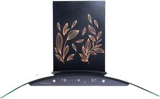 WONDERCHEF Ruby Curve Flora 90 cm Auto Clean Wall Mounted Black 1200 CMH Chimney