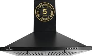 FULTON PYRAMID SHAPE 60CM CHIMNEY Wall Mounted BLACK 1150 CMH Chimney