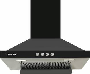 Ventair Chimney Prism Pyramid Shaped| Push Button | Powerful Suction Wall Mounted Black 1050 CMH Chimney