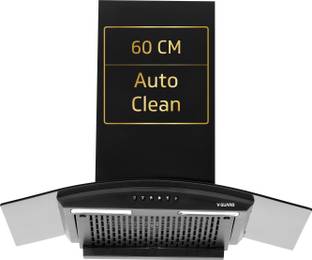 V-Guard C10 Auto Clean 60cm | Push Button Control | Powerful Suction Wall Mounted Black 1000 CMH Chimn...