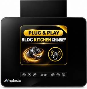 Amplesta Quadro 60cm 1600CMH BLDC Plug & Play Carbon Filter Chimney 1600 CMH 60 cm Auto Clean Chimney
