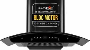 BLOWHOT ERICA L BLDC Chimney 1750 CMH 90 cm Curved Shape Filterless Powerful suction Low Noise Auto Cl...