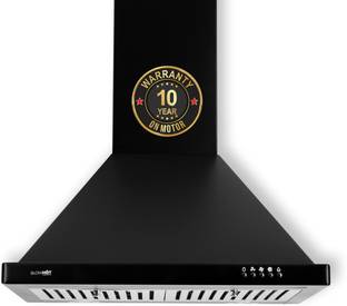 BLOWHOT 60 cm EVA S BPC, Push Control, Baffle Filter, Led Lights Wall Mounted Black 1350 CMH Chimney