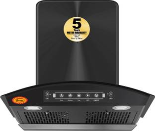 SURYA Nano60 Black 1250 CMH 60 cm Auto Clean Chimney