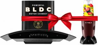 BLOWHOT Evana 90 BLDC chimney 1600 CMH 90 cm Curved ShapeFilterless Powerful suction Low Noise Auto Cl...