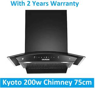Sauran Kyoto Kitchen Chimney 75cm Auto Clean Touch Control With Warranty (CHM43) Auto Clean Wall and C...