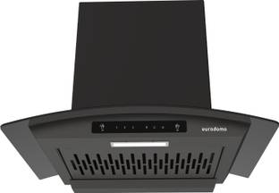 Eurodomo HOOD CLASSY IN HC SC FL BK 60 Auto Clean Curved Glass 60 cm| Filterless|Heat Autoclean| Touch...