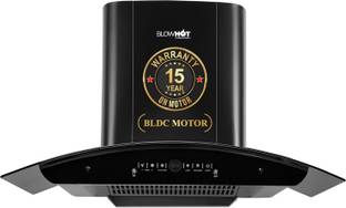 BLOWHOT ERICA L 90cm, Motion Sensor & Touch Control, BLDC Motor, Autoclean, Filterless Auto Clean Wall Mounted Black 1650 CMH Chimney