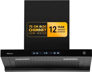 Sunflame BLDC SF-AS75 Auto Clean Wall Mounted Black 1400 CMH Chimney
