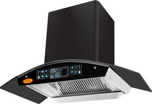 Maplin Combo of 4 Burner (SC04)Auto Ignition LPG Cooktop and SS90 (3 Feet) Auto Clean Wall Mounted Bla...