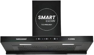swissboro AERIS 90 cm 1400 m³/hr Suction T Shape Kitchen Chimney Smart Clean Technology Auto Clean Wal...