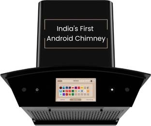 Beyond Appliances Asteria 60cm Android Chimney Filter-Less Auto Clean Filterless |Smart Screen & Speaker | Touch Control | Android Chimney Wall Mounted Black 1408 CMH Chimney