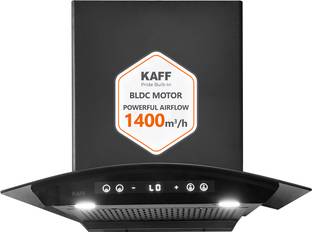 Kaff KEC60A-DC Curved Glass, BLDC Motor, Filterless, 9 Speed, Real Time Display 1400 CMH 60 cm Auto Cl...