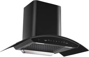 Kutchina Vento 75 CM Chimney for Kitchen Intelligent Autoclean Auto Clean Wall Mounted Black 1400 CMH Chimney