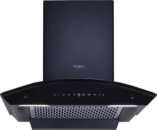 Whirlpool CGFL PRO 604 HAC BK HOOD Auto Clean Curved Glass 60 cm| 11 Years Motor Warranty| Heat Autoclean| Gesture Control| Filterless|Powerful Suction | Low Noise Wall Mounted Black 1600 CMH Chimney