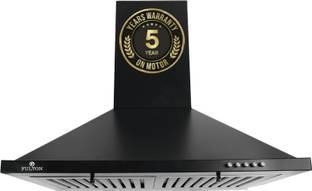 FULTON PYRAMID SHAPE 60CM CHIMNEY Wall Mounted BLACK 1150 CMH Chimney