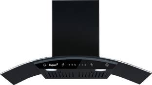 LIVPURE Elega-90 Auto Clean Curved Glass 90 cm| 6 Years Motor Warranty|Heat Autoclean| Gesture Control| Baffle Filter|Powerful Suction | Low Noise Wall Mounted Black 1300 CMH Chimney