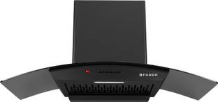 FABER HOOD SYDNEY PRO IN HC PB FL BK 90 Auto Clean Curved Glass | Push Button| Autoclean| Powerful Suction |Filterless Technology| Low Noise Wall Mounted Black 1100 CMH Chimney