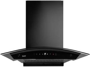 Kaff NORA DHC 60 Curved Glass Filterless Chimney 60 CM with 1450 m3/hr Suction Auto Clean Wall Mounted...