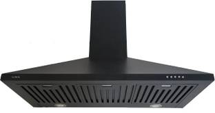 RUWA AVA90 BLACK Wall Mounted BLACK 1250 CMH Chimney