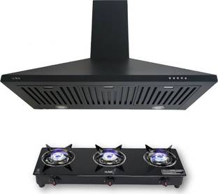 RUWA COMBO-AVA-RLGS3 Wall Mounted Black 1350 CMH Chimney