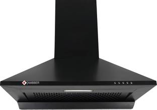 AMBBER MARVEL 60 CM Wall Mounted BLACK 1250 CMH Chimney