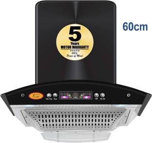Maplin Surya Eco Push Auto Clean Wall Mounted Black 1050 CMH Chimney