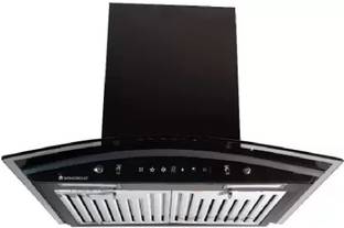 WONDERCHEF Power Curve Wall-Mount Chimney|Auto Clean Function|1200M3/H | 90cm Auto Clean Wall Mounted ...