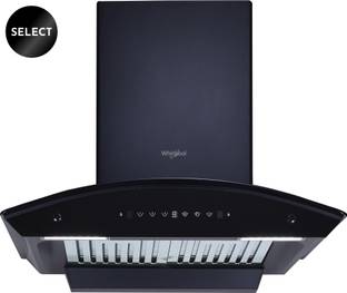 Whirlpool CGBF PRO 603 HAC BK HOOD Auto Clean Curved Glass 60 cm| 11 Years Motor Warranty| Heat Autoclean| Gesture Control| Baffle Filter|Powerful Suction | Low Noise Wall Mounted Black 1500 CMH Chimney